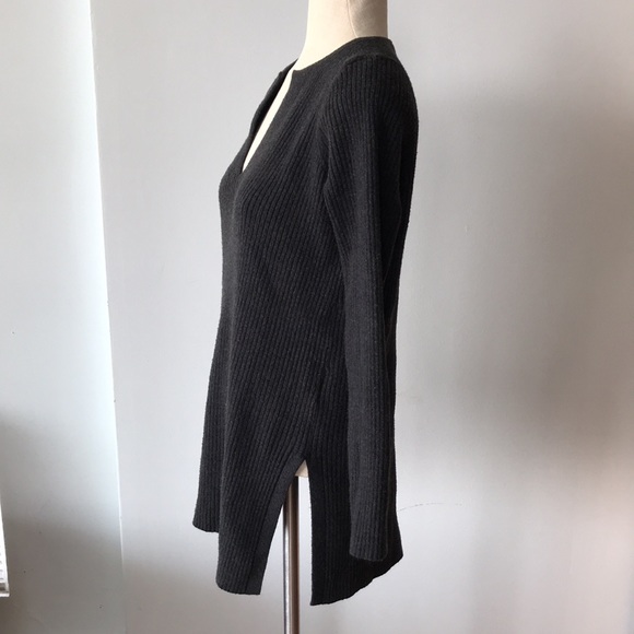 ETT:TWA by Anthropologie long sleeve grey ribbed tunic - Picture 5 of 9